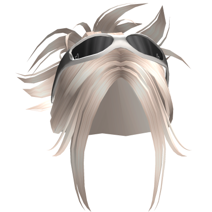 messy y2k spikey bun w silver shades - platinum Roblox item