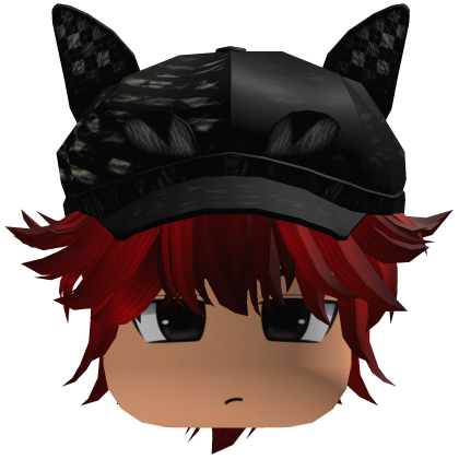 Messy Fluffy Emo Y2K Boy Hair VKAI red black CAT Roblox item