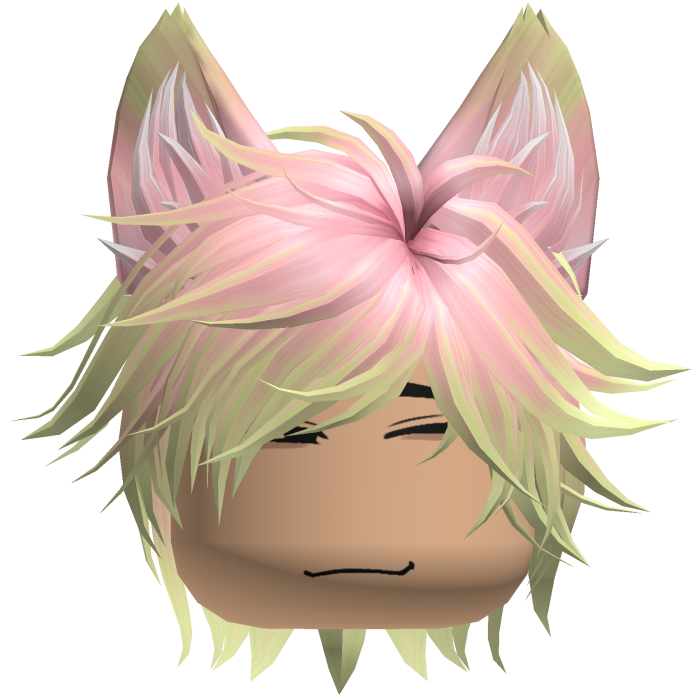 Neko Cat Boy Anime Gamer Spikey Hair (Pink&Green)