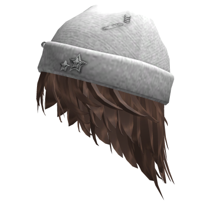 [Y2K] Brown Messy Chill Hair w/ White Cap Roblox item