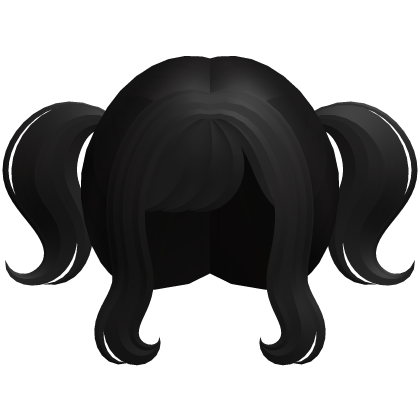 black wispy anime cutie mini pigtails