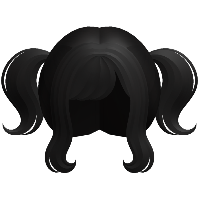 black wispy anime cutie mini pigtails