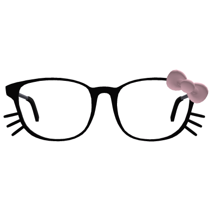 Kitty pink Bow Black Glasses Roblox item