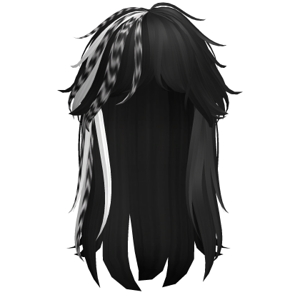 Emo Scene Messy Hair ( White & Black Raccoon ) Roblox item