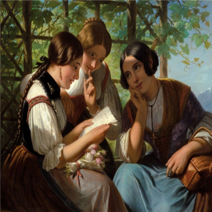 Girls Reading a Letter (Painting) Roblox decal