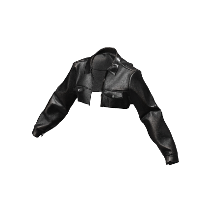 ʚ♡ɞ Black Cropped Leather Jacket