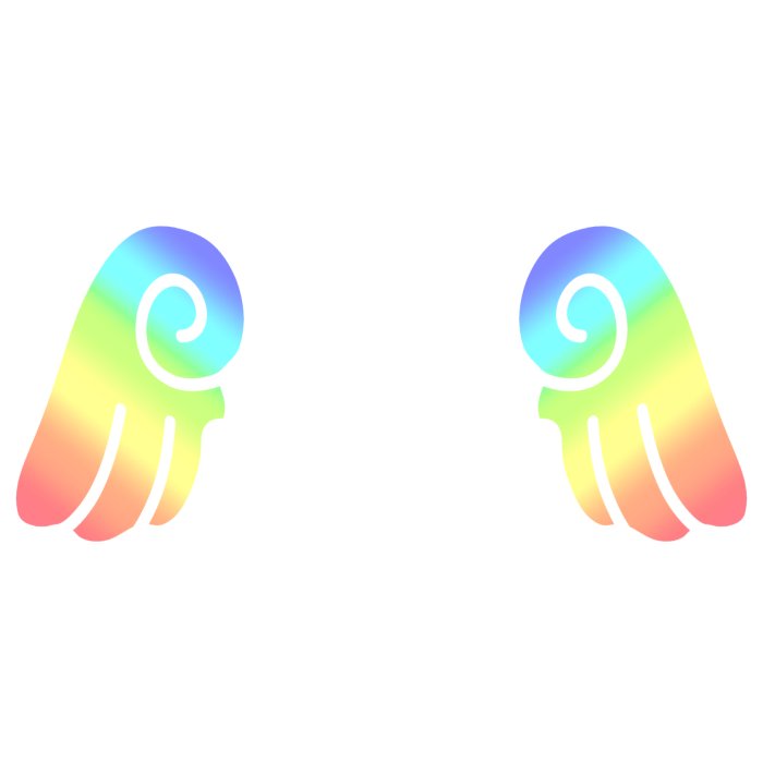 ♡ Cute Chibi Sticker Angel Wings in Rainbow