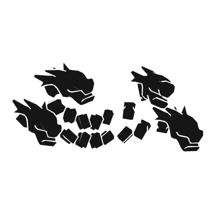 Black Cartoony Dragon Heads