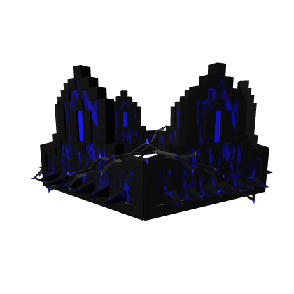 Blue Splatter Grunge Thorned Chained 8-Bit Crown