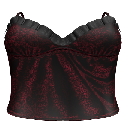 Dark Red Gothic Lace Babydoll Cami Roblox item