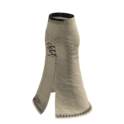 White Y2K Ribbon Lace Split Flare Pants [PBR]