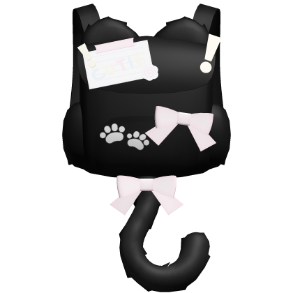♡ kawaii black kitty backpack w black tail