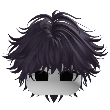 dark purple anime messy layered hair
