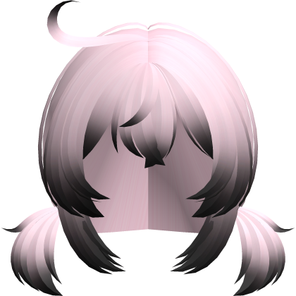 klee fluffy pigtails w cowlick pink black Roblox item