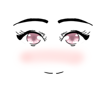 ANIME GIRL FACE Pink eyes W/blush Roblox decal