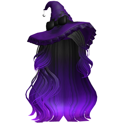Halloween Side Swept Witch Hair (Black & Purple)