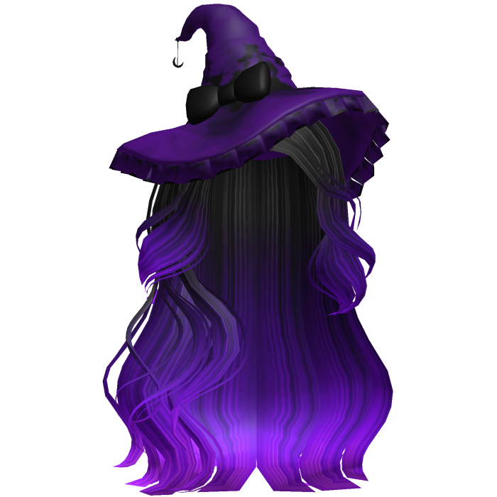 Halloween Side Swept Witch Hair (Black & Purple)