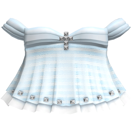 cute gothic striped babydoll dress 3.0 blue Roblox item