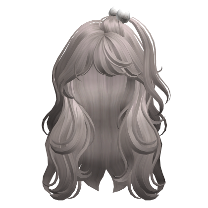 Cute Wavy Hair with Pom poms(Ash) Roblox item