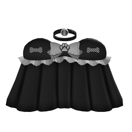 ♡ cutesy puppy black babydoll top Roblox item