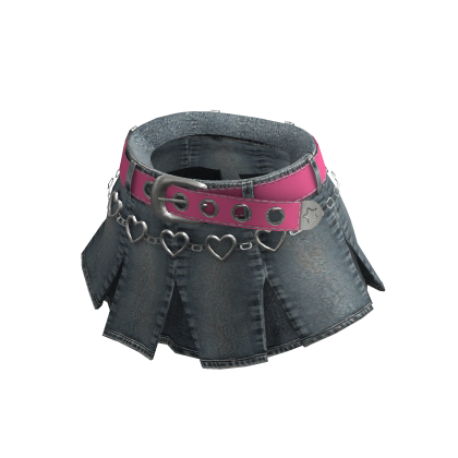 💗Y2K DENIM SKIRT WITH PINK BELT thumbnail