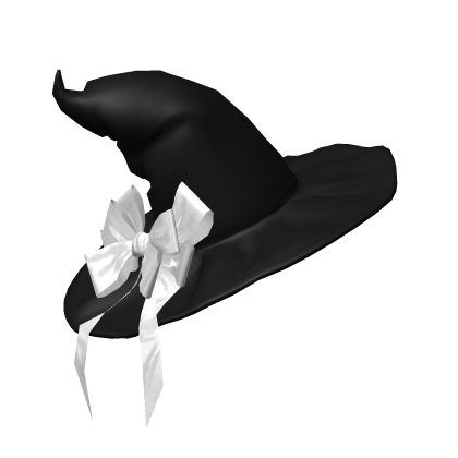 emo gothic halloween witch hat in black/white Roblox item