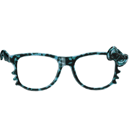 Scene Oversized Emo Kitty Glasses in Cyan Tort thumbnail