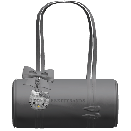 Grey Kitty Charm Bow Duffle Bag Pretty Purse