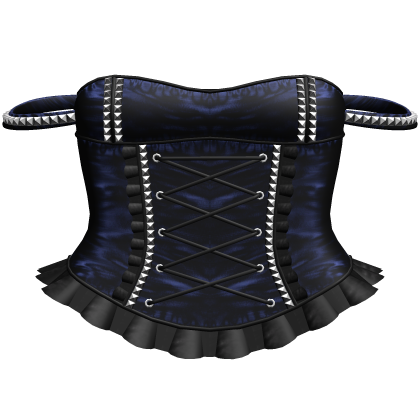 Blue & Black Studded Corset Dress