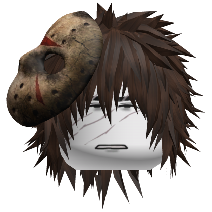 jason's mask on top, dark brown hair vkei Roblox item