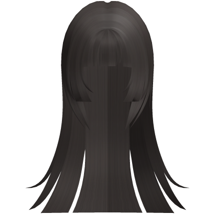 dark ash cute hime straight cut long hair