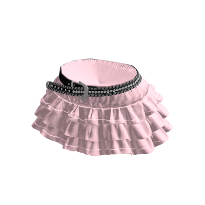Pink Y2K Ruffled Skirt w/ Belt