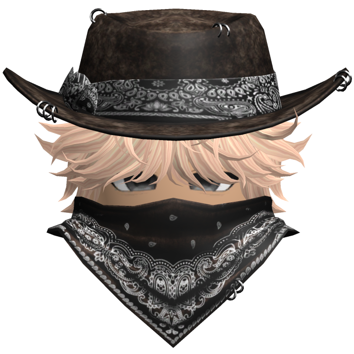 Gothic Cowboy Bandit w/ Neckscarf & Cowboy Hat