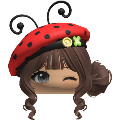 🐞 Ladybug Bun Hair W/ Cute Face Roblox item