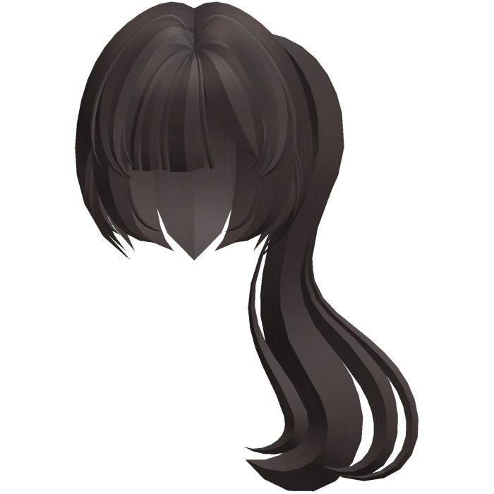 moe thick long fluffy side pony brown
