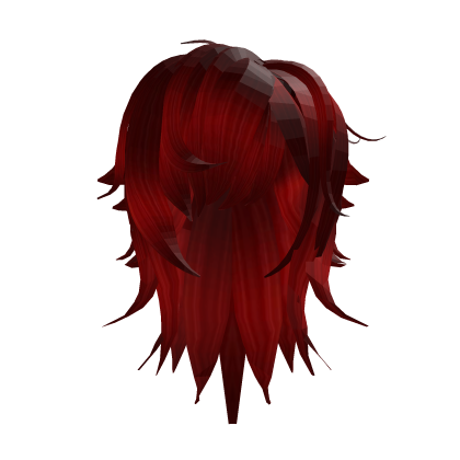 Long Black & Red Wolfcut Messy Hairstyle