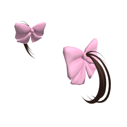 Pink Bows Brown Hair Roblox item