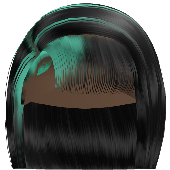 𝓭 Side Part Bob w/ Bangs (Black/Teal)
