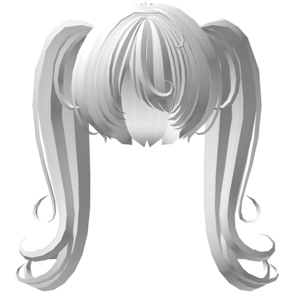 curly long overgrown pigtails in white Roblox item