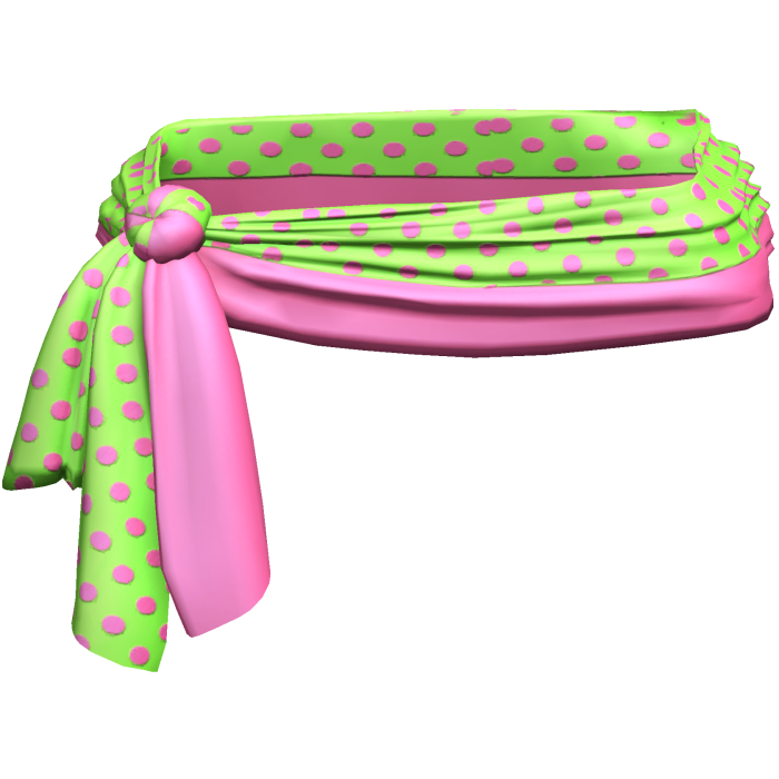 Green & Pink Polkadot Waist Sarong 2000s 