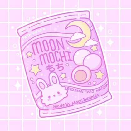 Purple Kawaii moon mochi bunny snack  Roblox decal