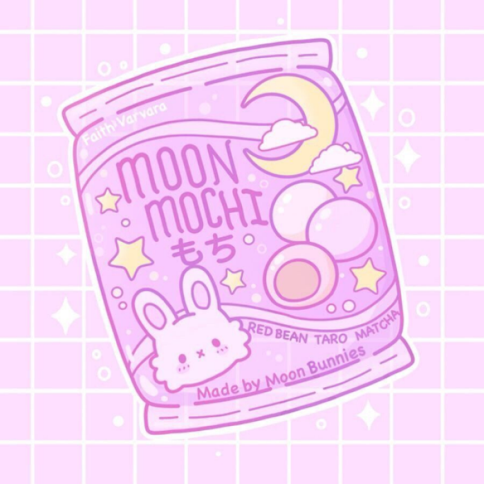 Purple Kawaii moon mochi bunny snack  Roblox decal