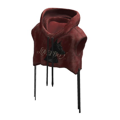 NOIR Y2K Cropped Sleeveless Hoodie (Red) thumbnail