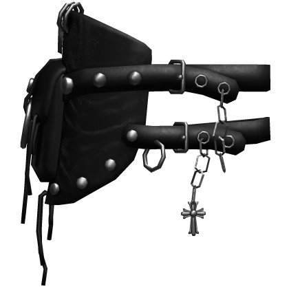 Goth Leather Emo Shoulder Straps (Right) (Silver)