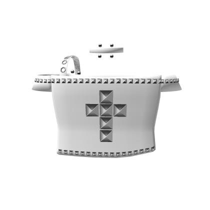 cute off shoulder studded cross w/ choker in white Roblox item