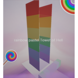rainbow pastel Tower of Hell