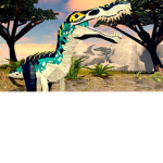 Walking with dinosaur