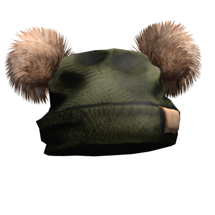 Y2K Double Fur Pom Beanie (Green)