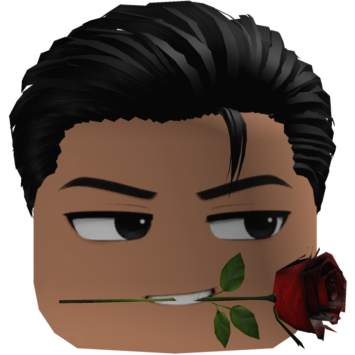 Black Slickback Cuteboy w/ Rose 