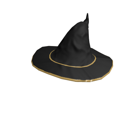 ♾️ Black and gold wizard hat (PBR) Roblox item